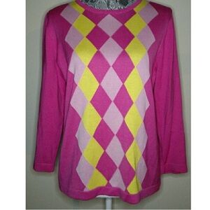 Isaac Mizrahi Vintage Argyle Sweater - Size S - EUC